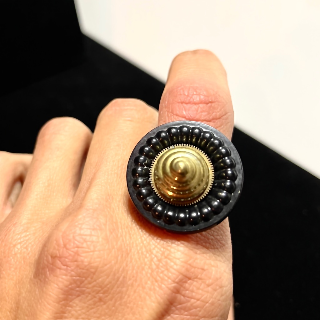 Spiral Spike Ring Industrial Chic Adjustable Watch Gear Accent Steampunk Retro